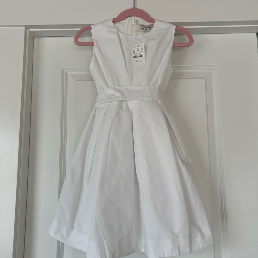 J. Crew (crewcuts) Girls White Taffeta Bow Dress